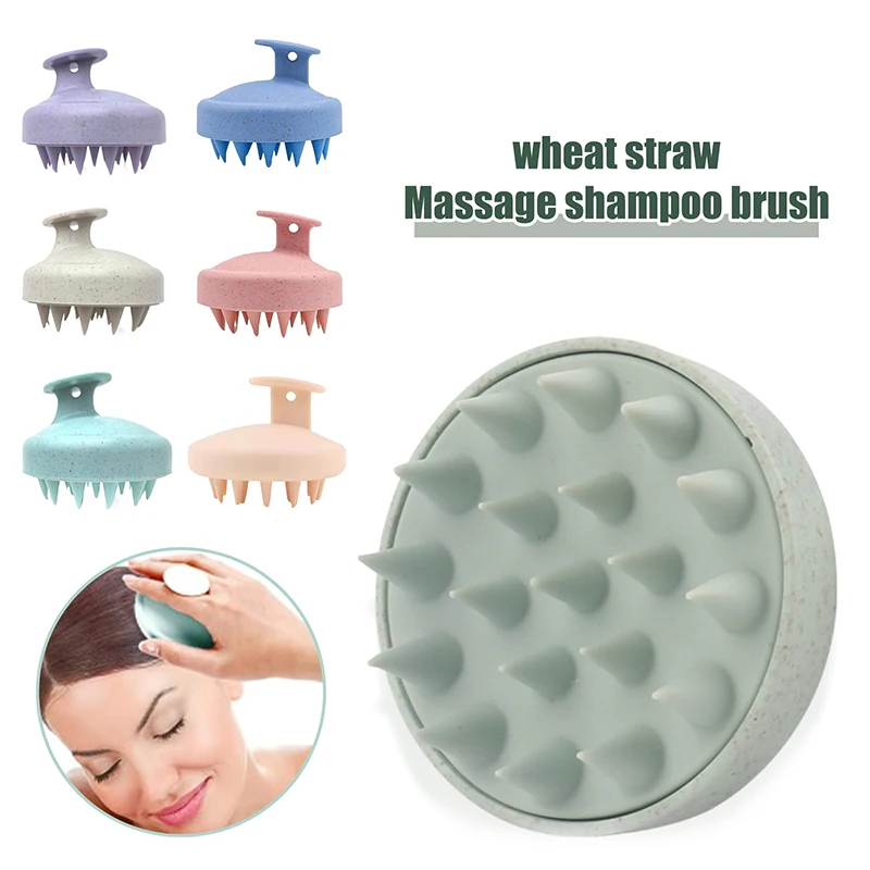 

Hair Wash Brush TPE+Wheat Straw Hair Wash Brush Head Brush Scalp Stop Itch Scratching Comb Massage Brush Hairdressing Tool