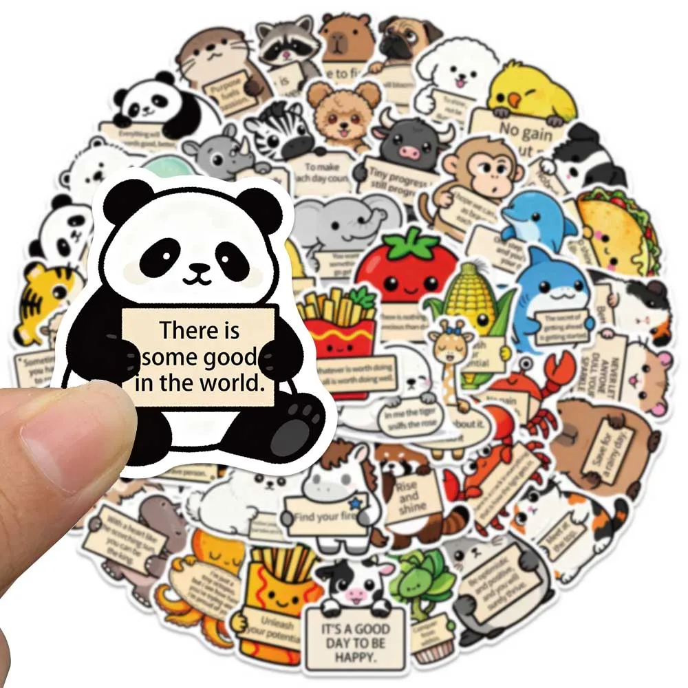 50 قطعة دعم عاطفي مضحك الحيوانات ملصق الكرتون الباندا القرد ملصق مائي DIY بها بنفسك مجلة مذكرات محمول الأمتعة ملصق للهدايا في سن المراهقة #3