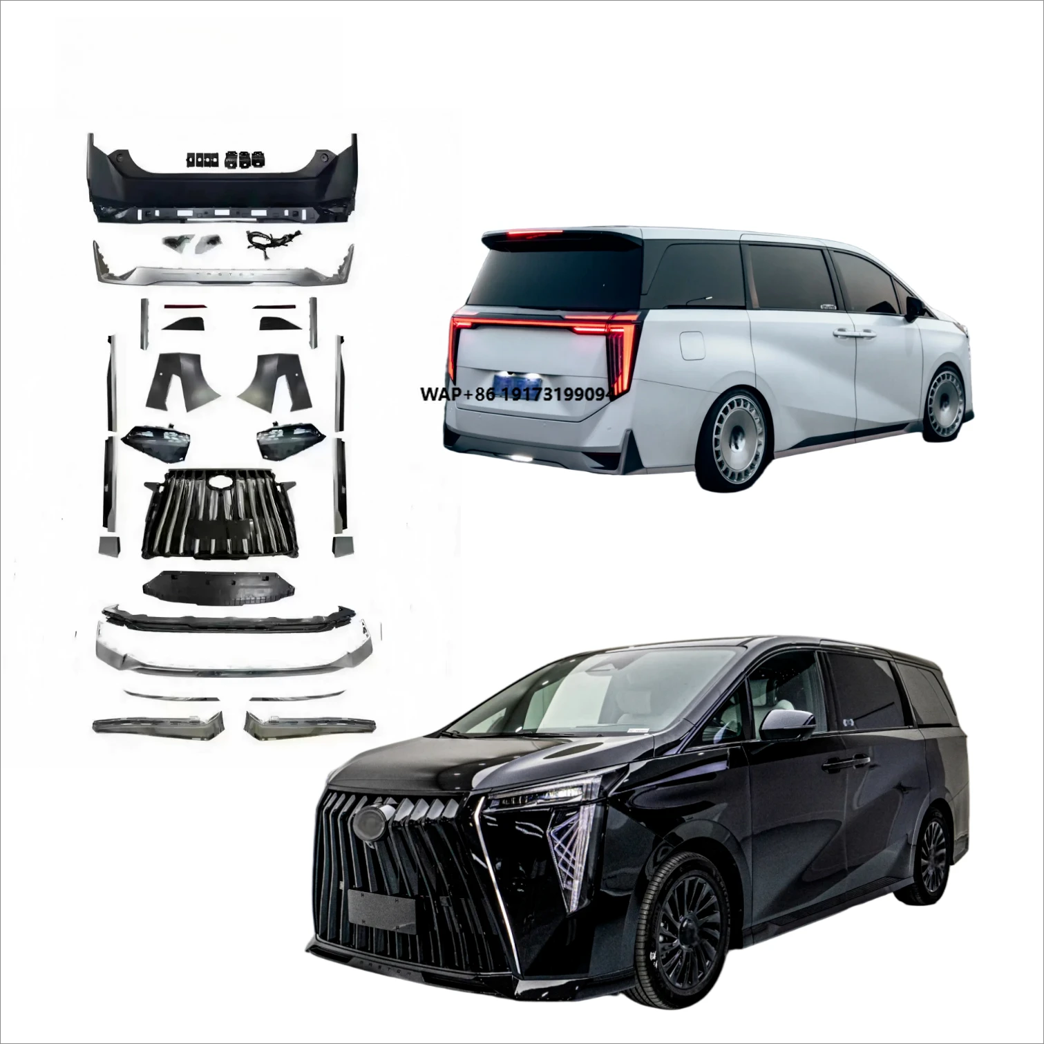 Bodykit for Trumpchi Master 2023 GAC M8 Upgrade to E9 New Master New Design Bodykit Front and Rear Bumper Side Skiet Kit