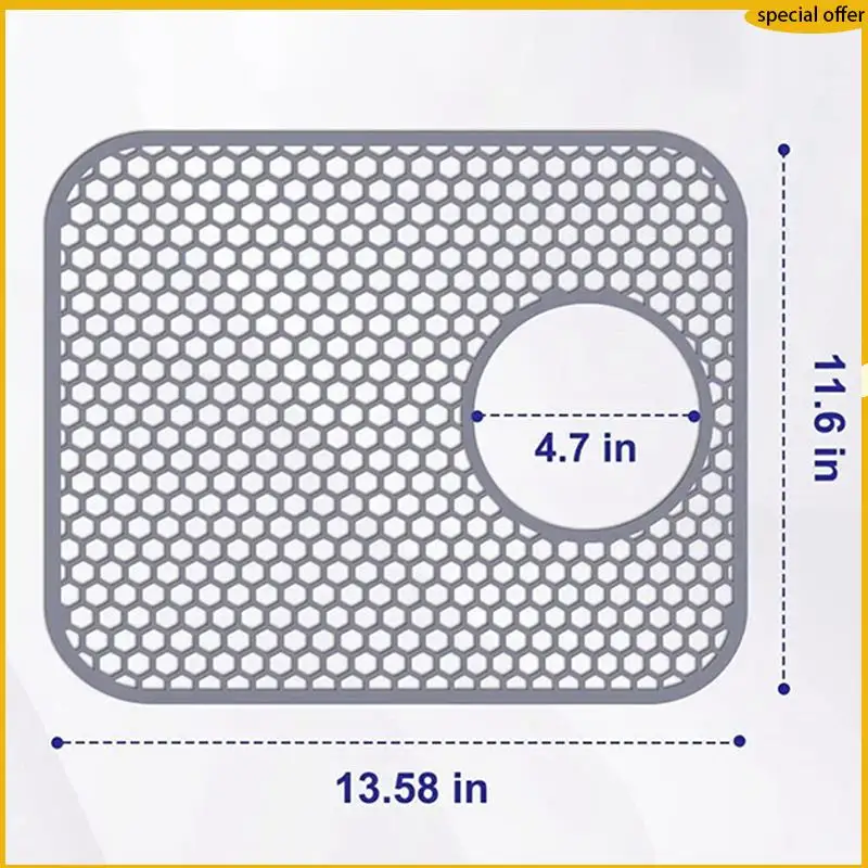 A50I Silikon-Spülbeckenmatte, 4er-Pack Spülbecken-Schutz für Küchenspüle mit hinterem Abfluss, zusammenklappbare, rutschfeste, hitzebeständige Spülbeckenmatte