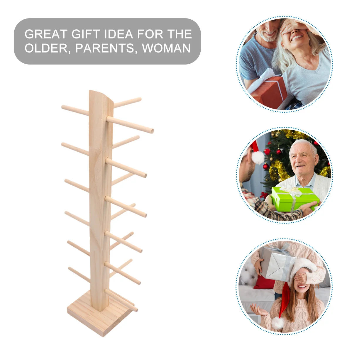 1 قطعة خشب الصنوبر النظارات عرض موقف تصميم بسيط رائع 6 نظارات تخزين الرف المنزل التجزئة الحرفية تظهر ديكور #6