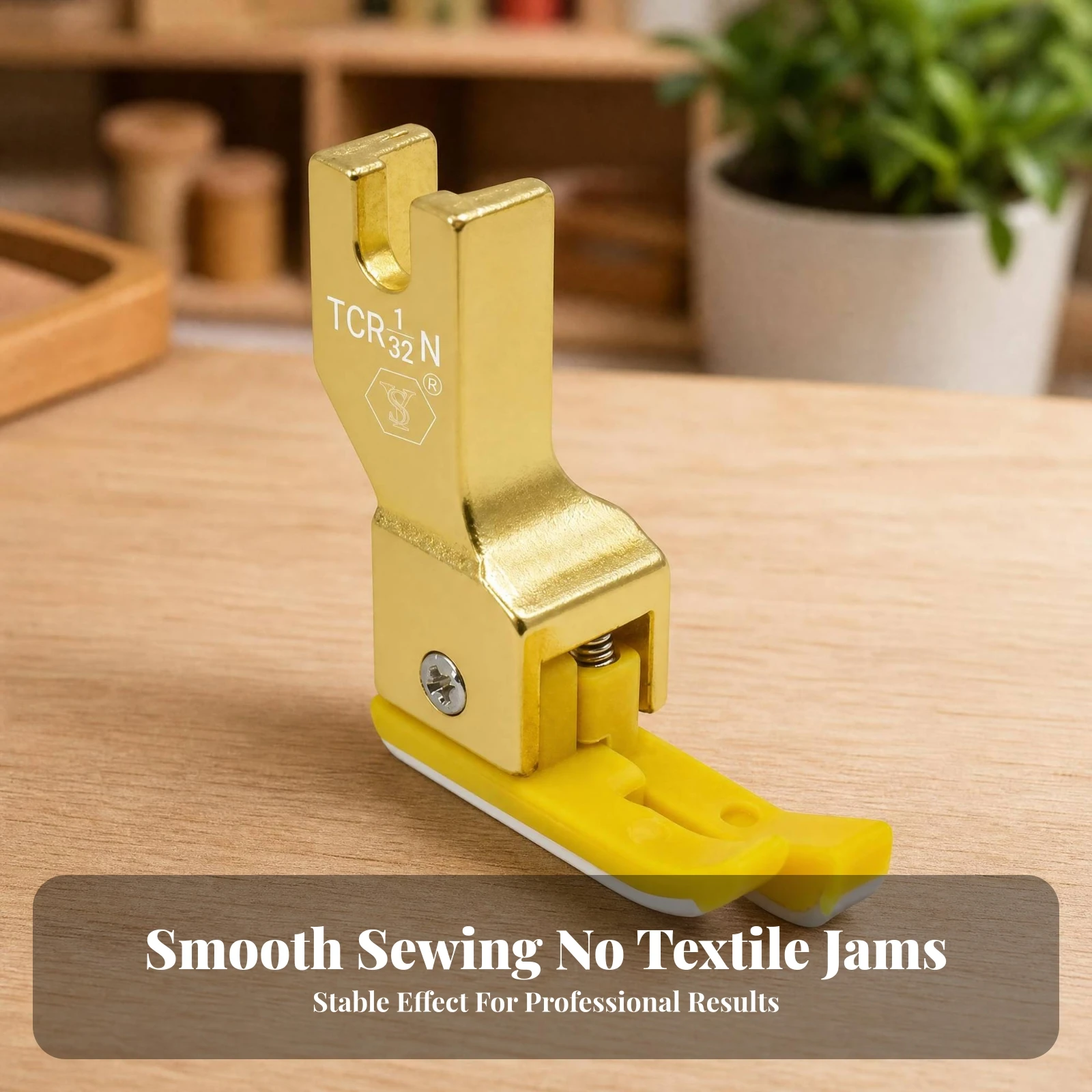 Edge Stitching Presser Foot Plastic Sole High-Low Presser Foot Machine Attachment Gold-Colored Craft Tool Spring Loaded
