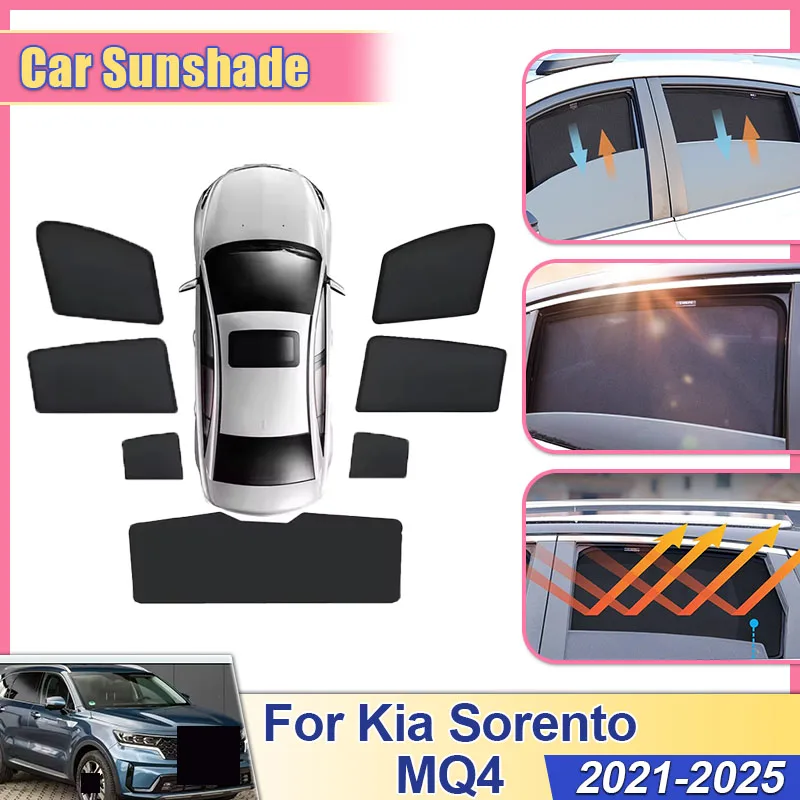 

Автомобильный магнитный солнцезащитный козырек, автоаксессуары, солнцезащитный крем, анти-УФ-сетка, солнцезащитный козырек, инструмент для Kia Sorento MQ4 2021 2022 2023 2024 2025