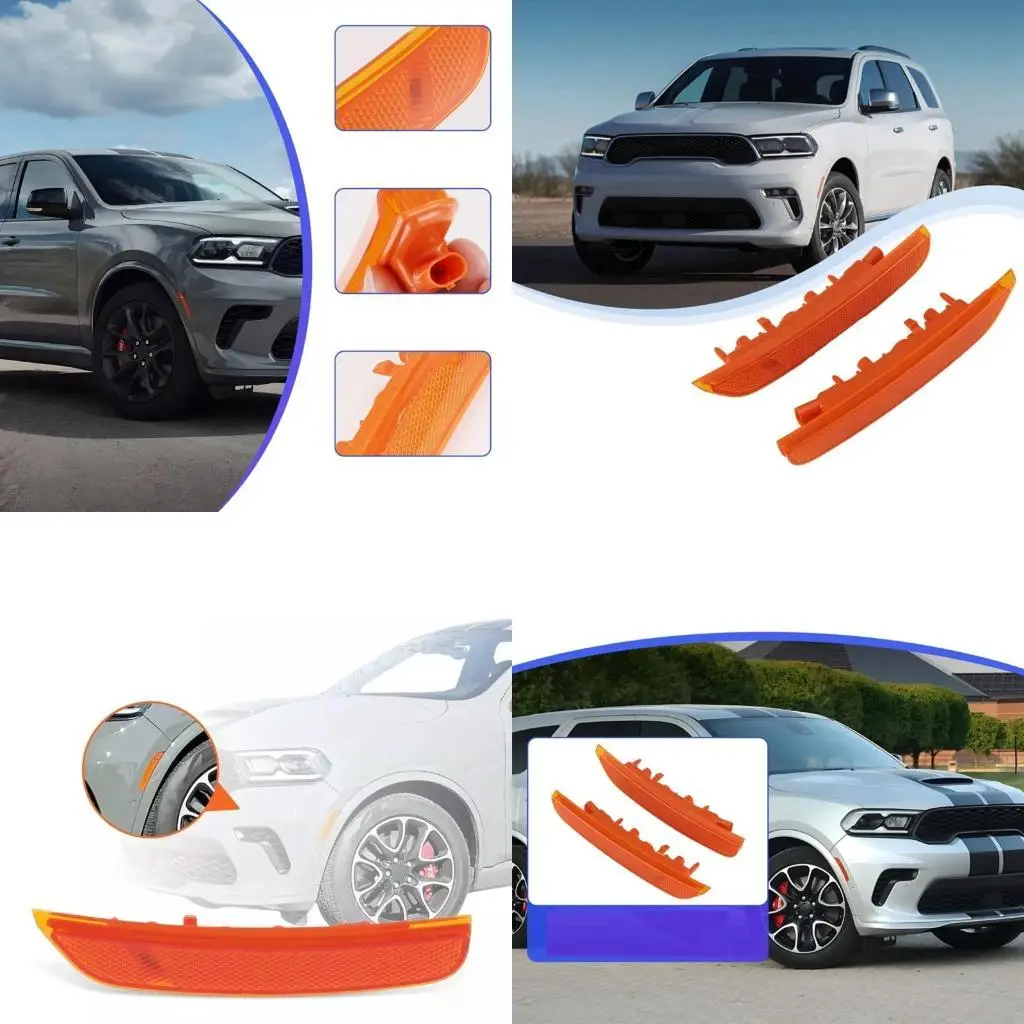 

2Pcs Car Front Bumper Trim Reflector New 68476819AA 68476818AA H9EE