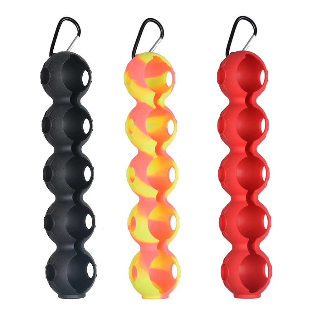 1Pcs Golf Ball Silicone Protective Cover Featuring Shock Absorption And Anti-slip Design Can Hold 5 Balls Golf Accessories