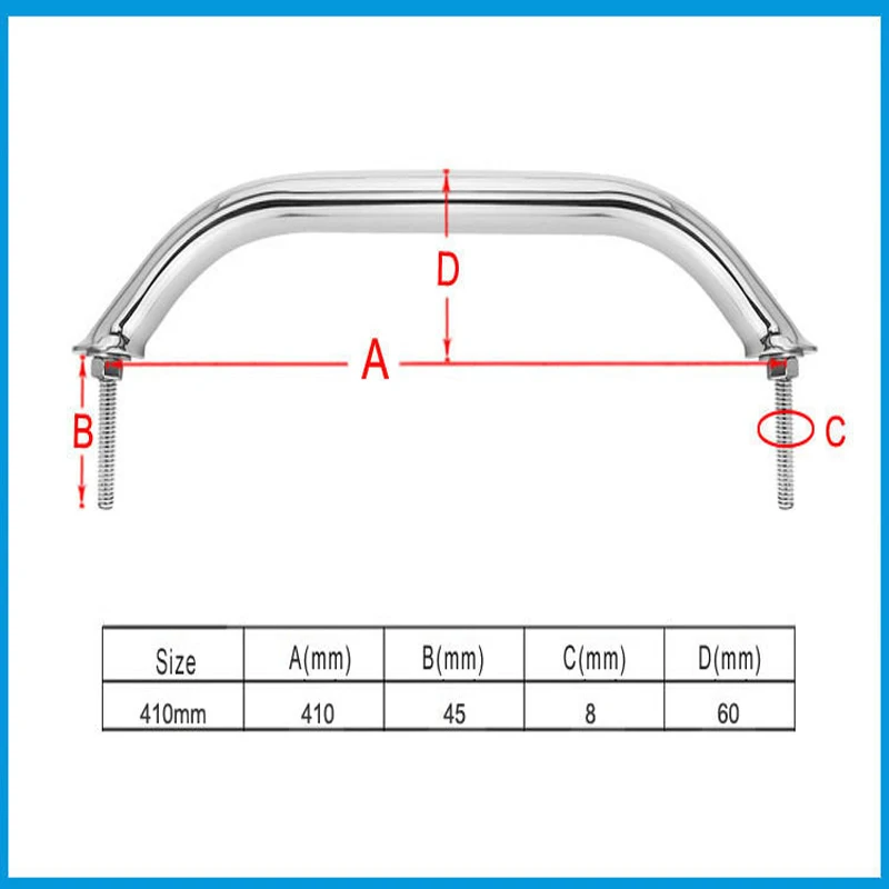 Marine Grade SS 316 Grab Handle Door Handrail Grip Rail Grab Bar Handle with bolt     Boat Hatch Yacht Marine Bathroom Hardware