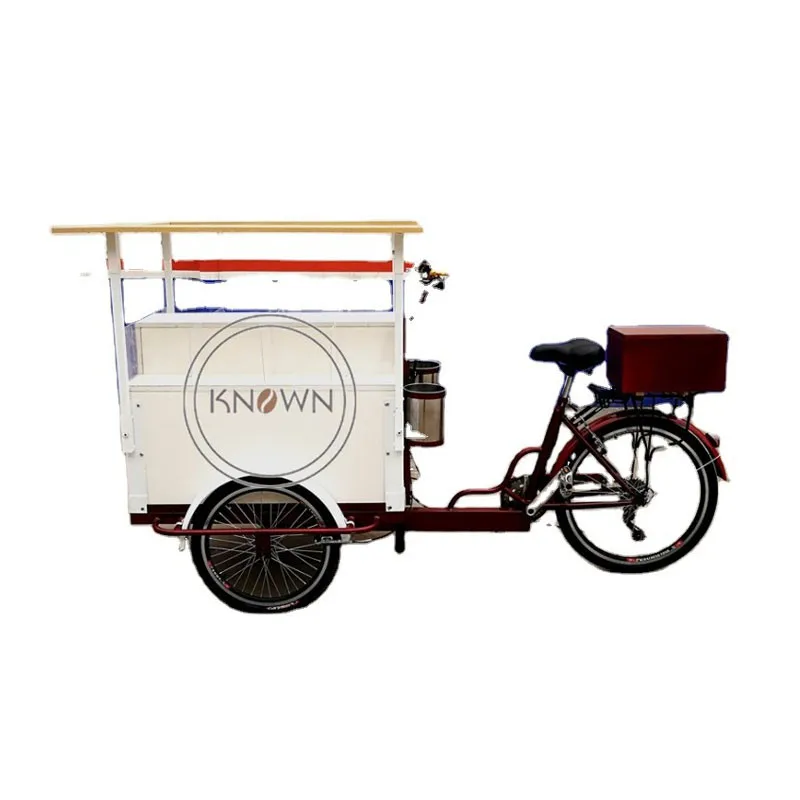 

Electric Cargo Tricycle Adult Reverse Trike with Front Wooden Box for Family Fruit Ice Cream Cart