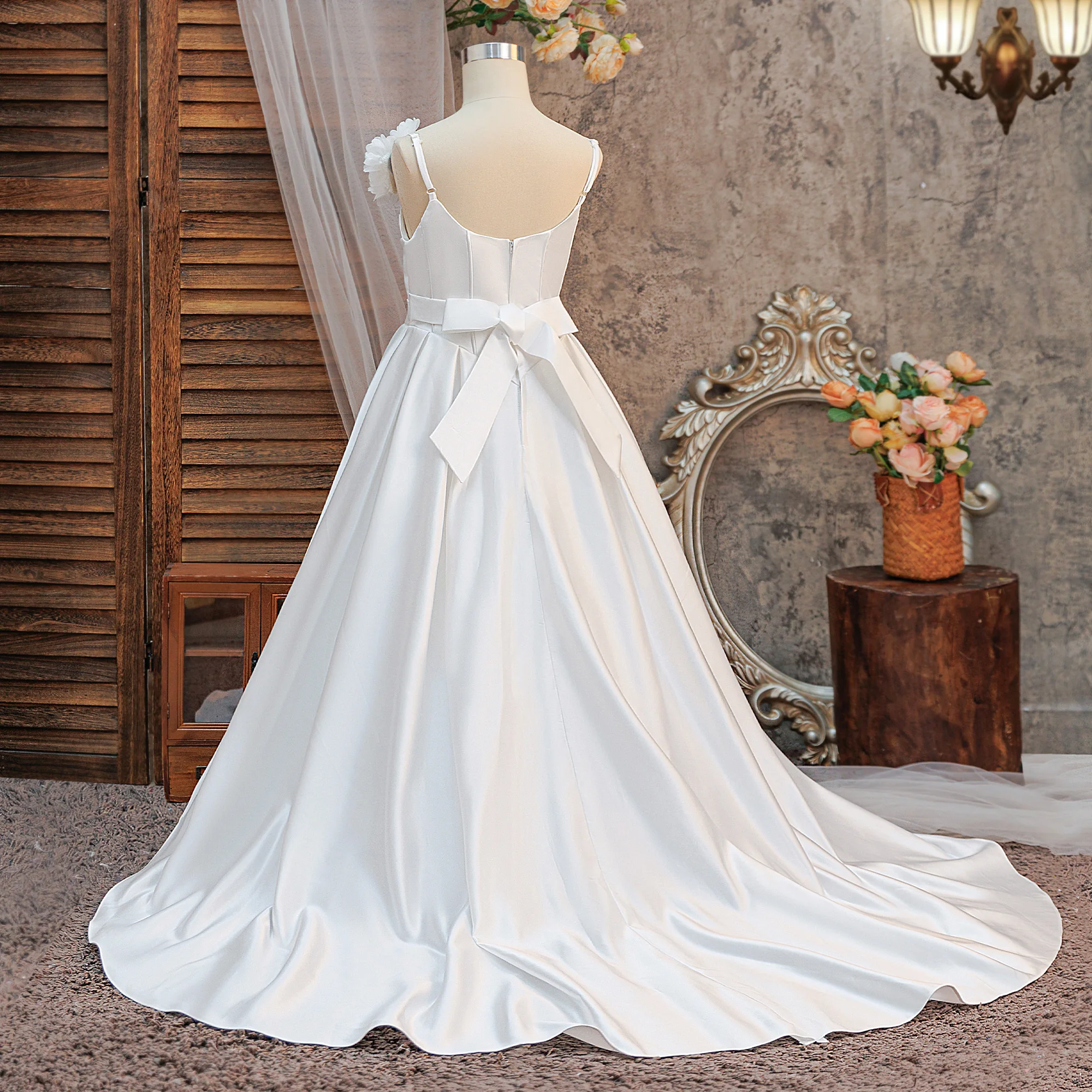 Elegant Flower Baptism Bridesmaids Girls Dress Wedding First Communion Graduation Prom Gown Girl Birthday Princess Party Dresses
