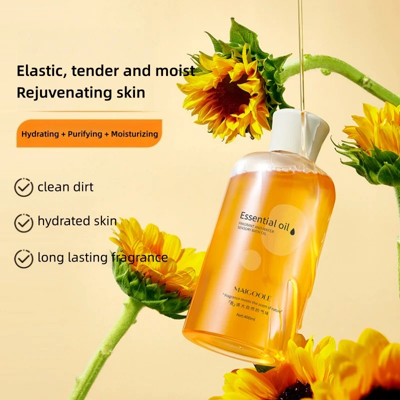 MAIGOOLE Essential Oil Fragrance Watery Bath Oil Uses Oil To Nourish Skin Moisturize Clean Long-lasting Fragrance 400ml