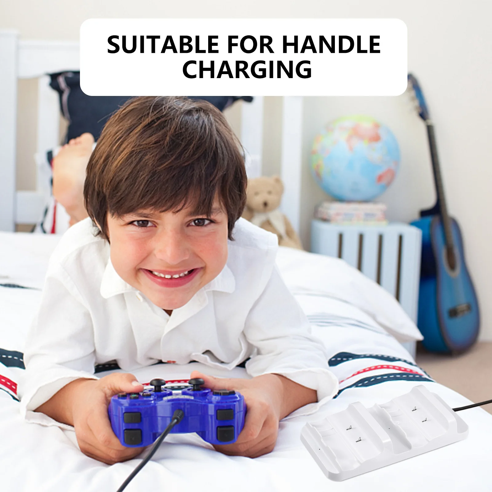 

1Set Dual Charging Dock ABS Dual Game Controller Rechargeable Pack Magnetic Base Game Controller
