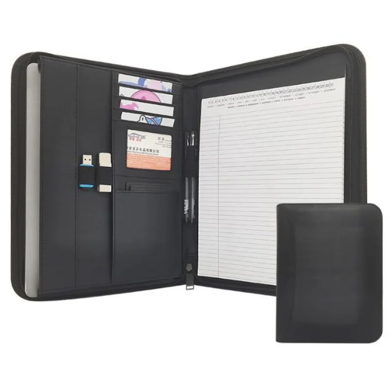 Multifunctional A4 Conference Folder 510 Business Stationery Folder Leather Contract File FoldersTravel Document Folder