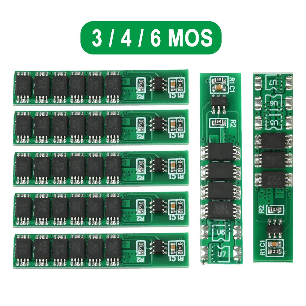 

1-5pcs 3MOS 4MOS 6MOS 1S Lithium Battery Protection Board BMS for 18650 Cells With Quadruple Protection 7.5A 10A 15A