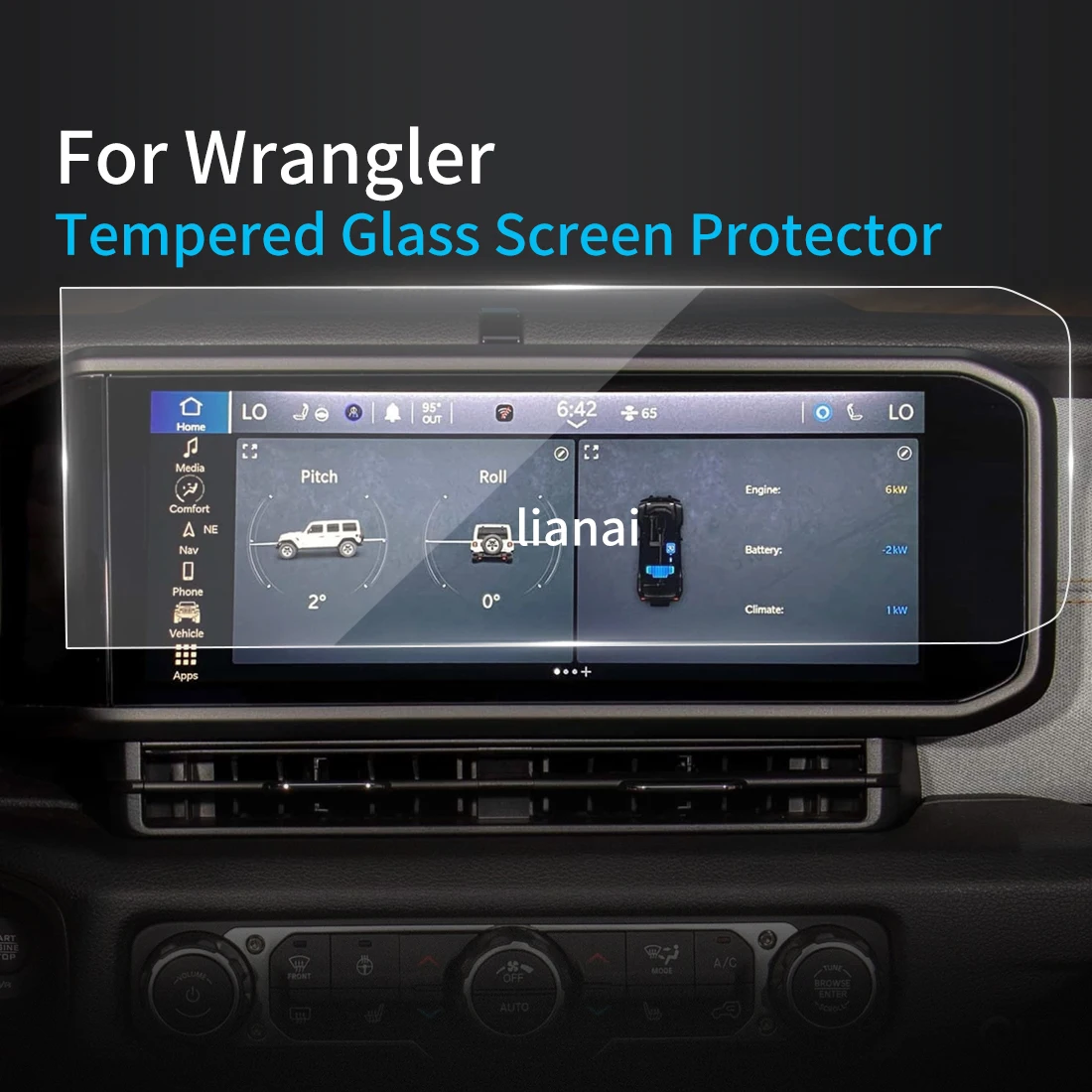 

For JEEP Wrangler 2024 Screen Protector Tempered Glass Protective Film Carplay Panel Media Video Car Auto Interior Accessories