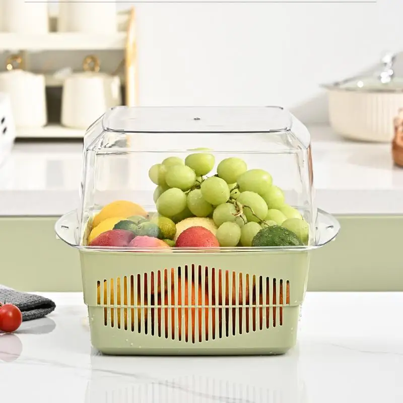 Vegetable Washing Colander Double Layer Fruit Washing Strainer Basket 2 In 1 Large Sink Strainer Basket For Spaghetti Berry