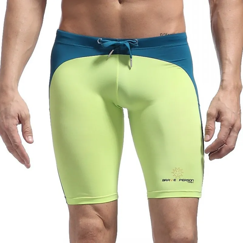 Compression Underpants Lycra Swimming Trunks Men Slip Beach Swimwear Shorts Swim Pants Jammer Swimsuit Tight Brave Person