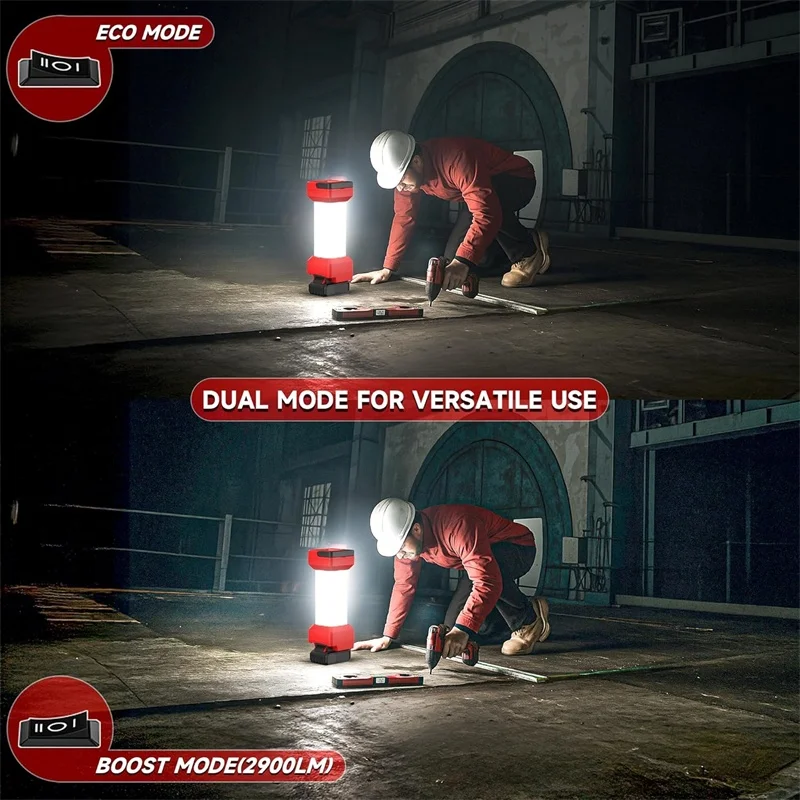 밀워키 18V 배터리 캠핑 라이트에 대 한 2900LM LED 작업 빛 유형-C 20W 빠른 충전 캠핑 랜 턴 비상 램프