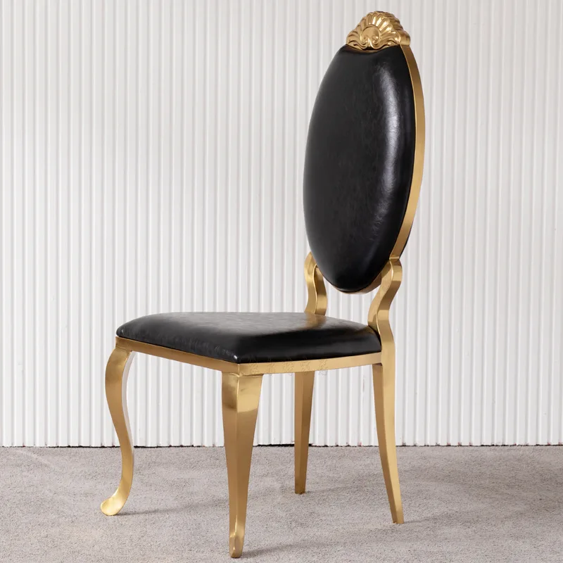 YJQ Modern Stainless Steel Dining Chair Simple Household Metal Fashion Creative Golden Hotel Light Luxury Chair