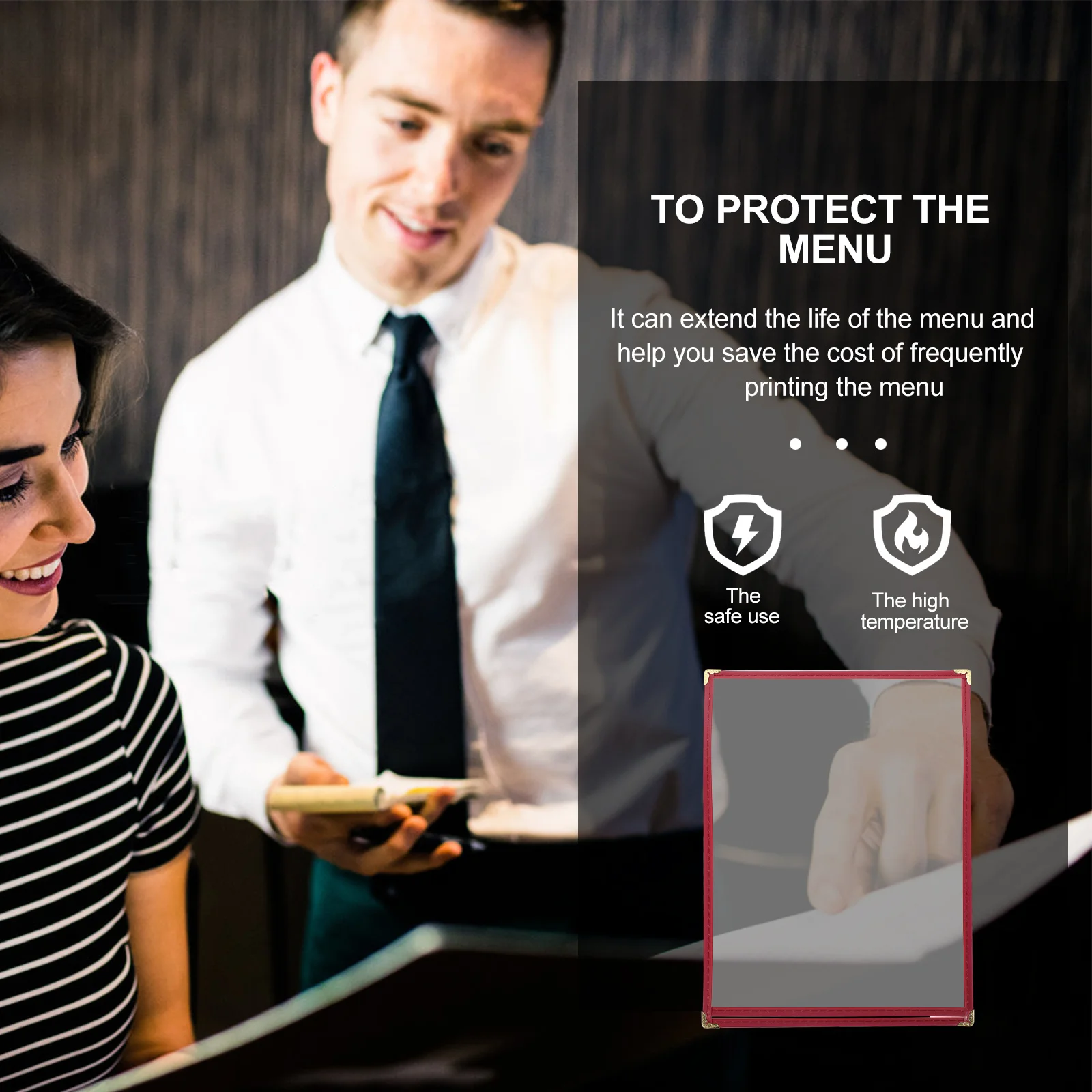 2 قطعة غطاء القائمة بولي كلوريد الفينيل حامل شفاف لمطعم فندق بار مقهى دائم مقاوم للماء وصفة حامي قائمة الأسعار