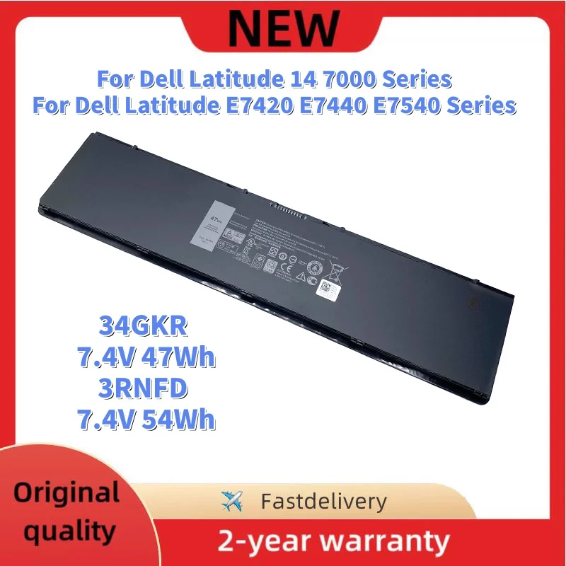 34GKR 47W 3RNFD 54W Laptop Battery For Dell Latitude 14 7000 E7420 E7440 E7450 5K1GW F38HT G0G2M PFXCR T19VW V8XN3  5980mAh