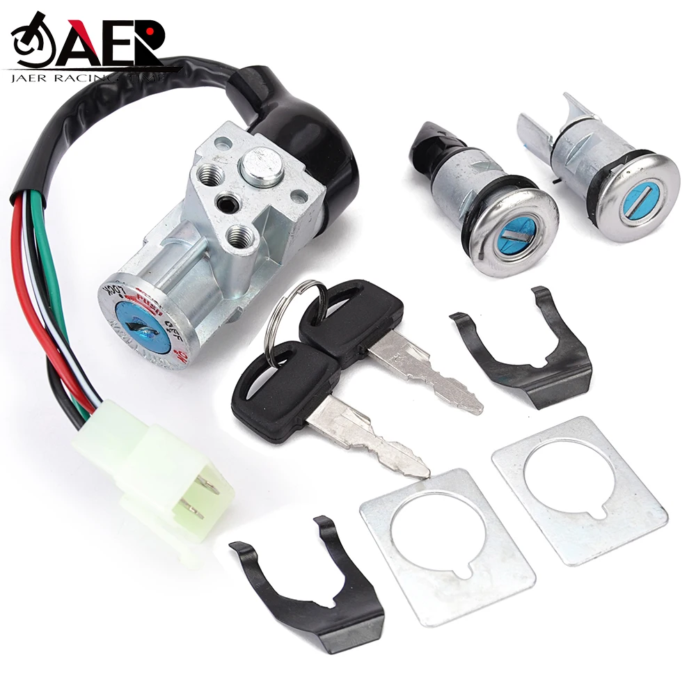 35010-GV4-901 Ignition Switch Fuel Gas Cap Seat Lock Key Set for Honda CH80 Elite 1985-2007 2006 2005 2004 2003 2002 2001 2000