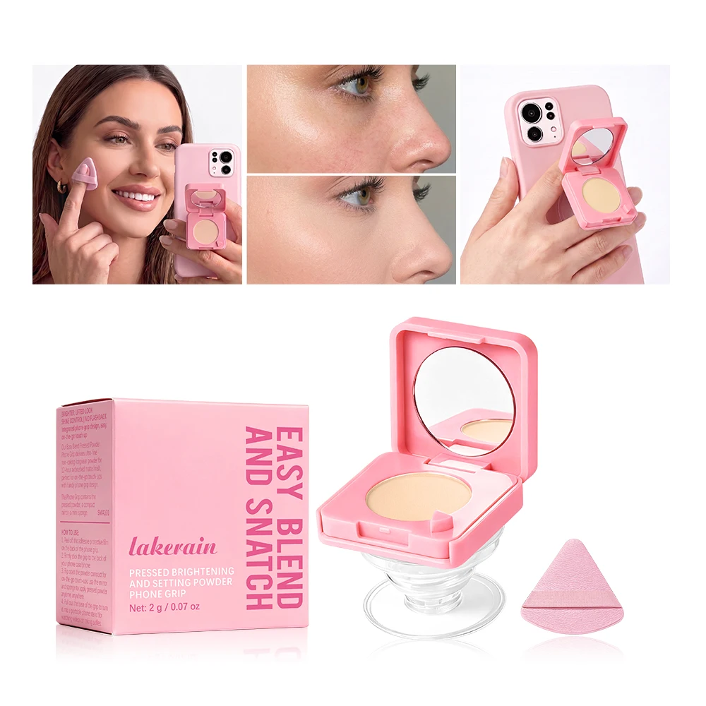 Bake Setting Pressed Phone Grip  2 in 1 Makeup Powder Brightening Long Lasting Control oil Matte Lock In Makeup Setting Pressed
