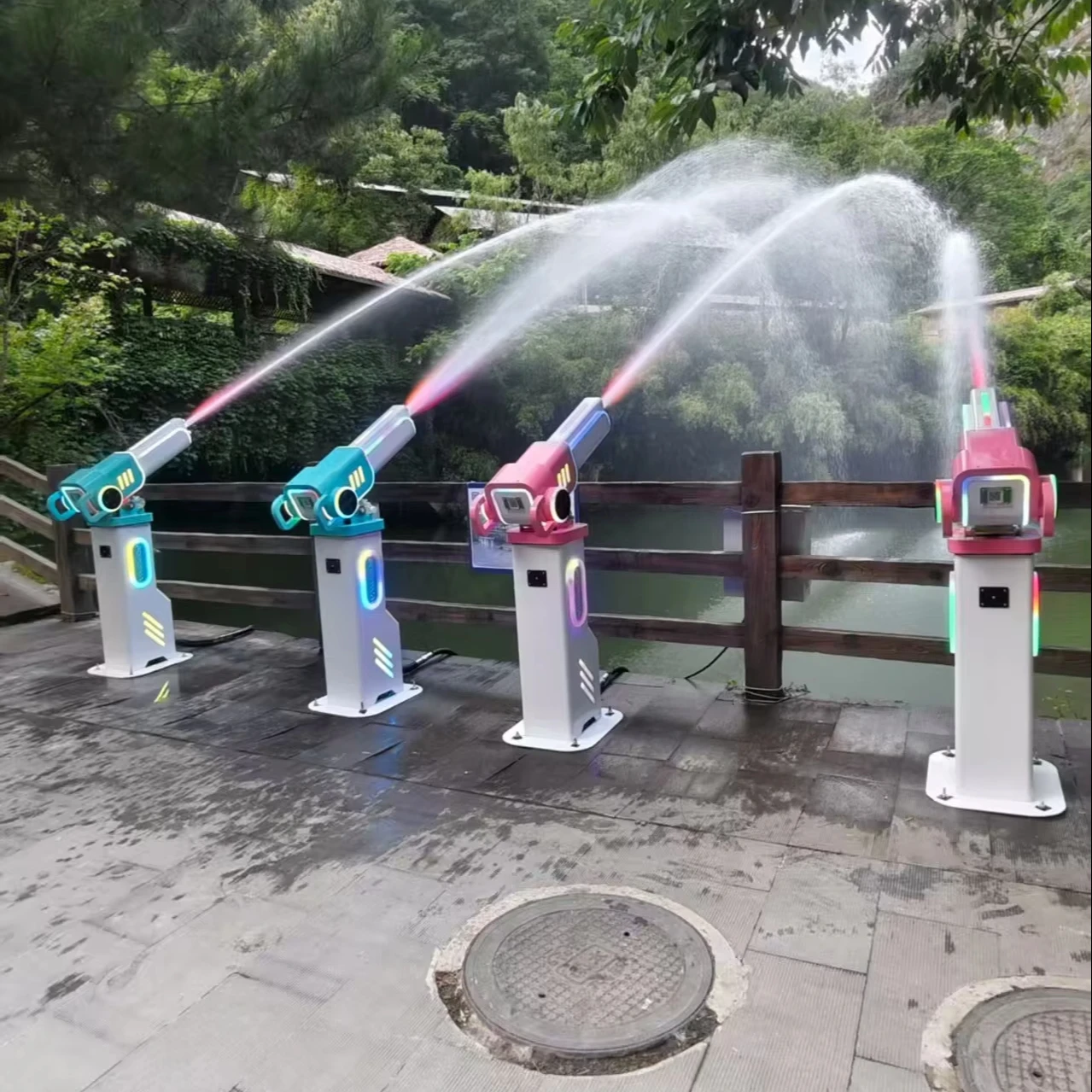 

Electric Continuous Shooting Water Toy For Outdoor Scenic Spots Shopping Malls Scan Code Sharing Feature For Water Parks