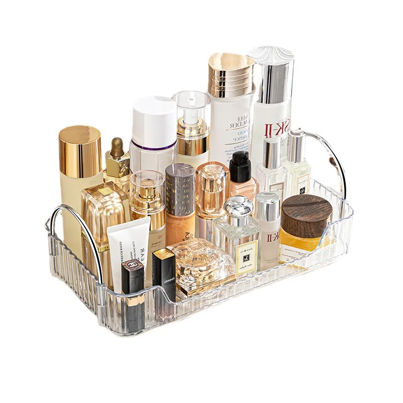 

Bathroom Storage Light Luxury Countertop Single-layer Skincare Product Tray Rack Bathroom Accessories Cosmetics Shelte