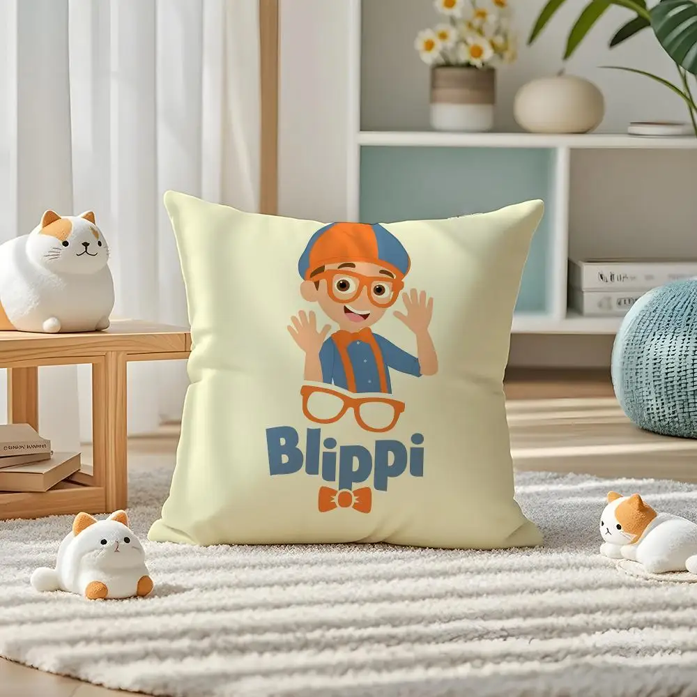 Film B-Blippi Wonders Cushion Cover Pillow Case Plush Fabric Soft Double Sided Print Home Sofa High Quality Cushion
