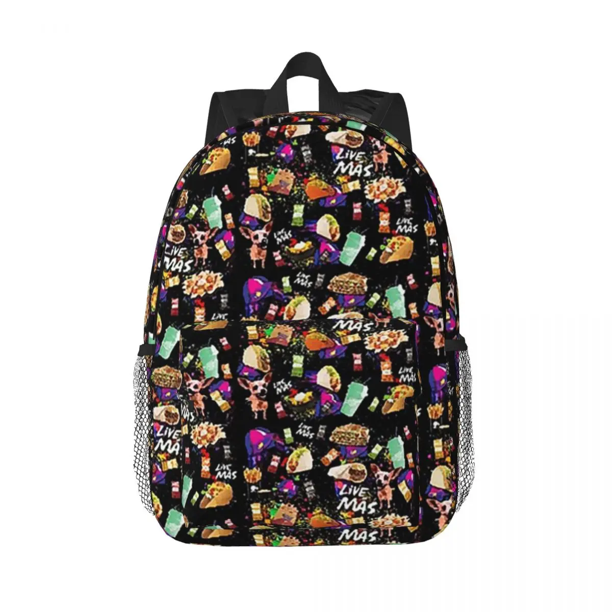 

Taco Bell Tacky Rainbow Explosion Backpack Hot Sale Daypack Boys Girls BookBag Shoulder Bags for Men Women Kids School Bag