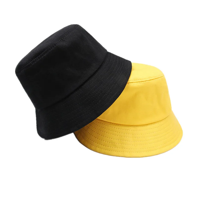 Unisex Khaki White Black Yellow Pink Personality Bucket Hats Fishermen Caps Outdoor Casual Cap Sunscreen Hat