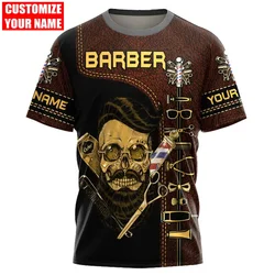 Funny Barber Uniform Men's T Shirt Fashion Hip Hop Harajuku 3D Custom Print Tees Casual O-neck Oversized Short Sleeve Loose Tops