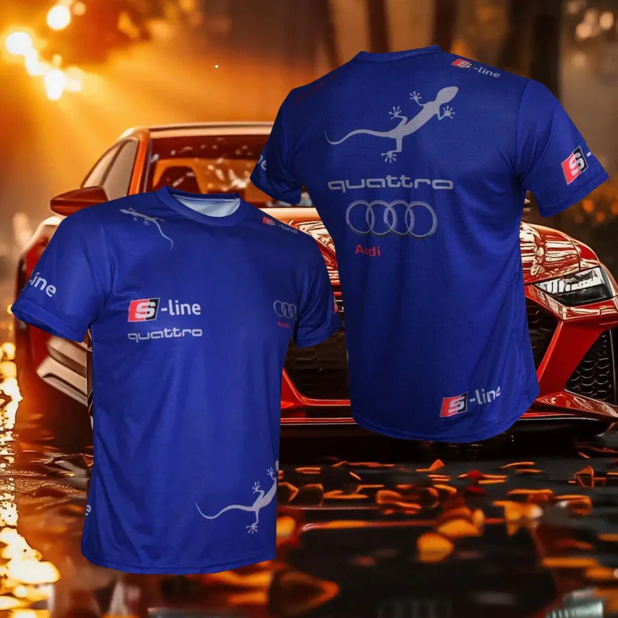 

Hot-selling summer Audi fashion men's motorcycle racing print T-shirt quick-drying breathable racing adult short-sleeved T-shirt