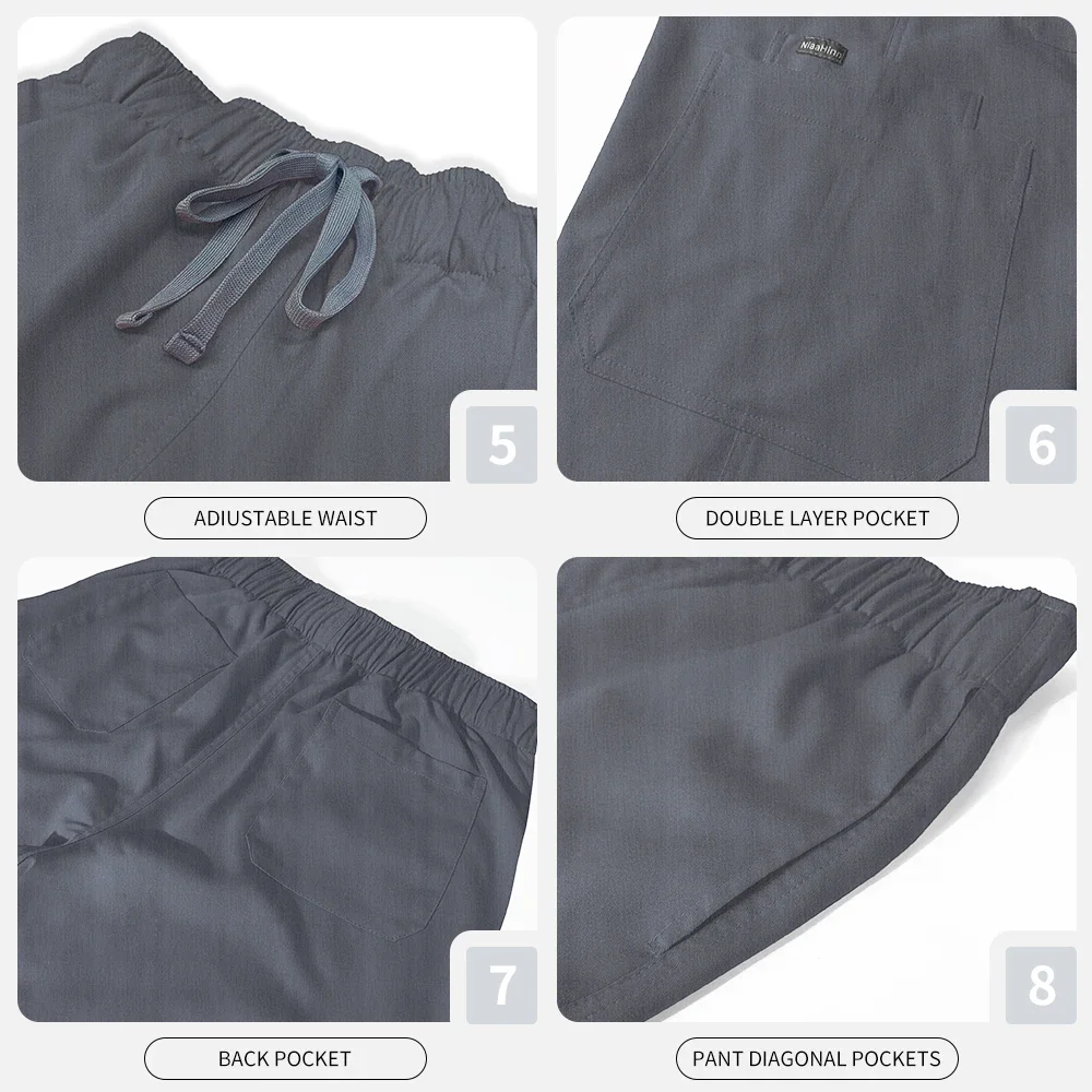 Unisex Medical Uniform ขายส่ง V คอเสื้อ Jogger กางเกงทันตแพทย์ชุดขัดยืดผ่าตัด Workwear สัตว์เลี้ยง Vet Doctor ชุดพยาบาล