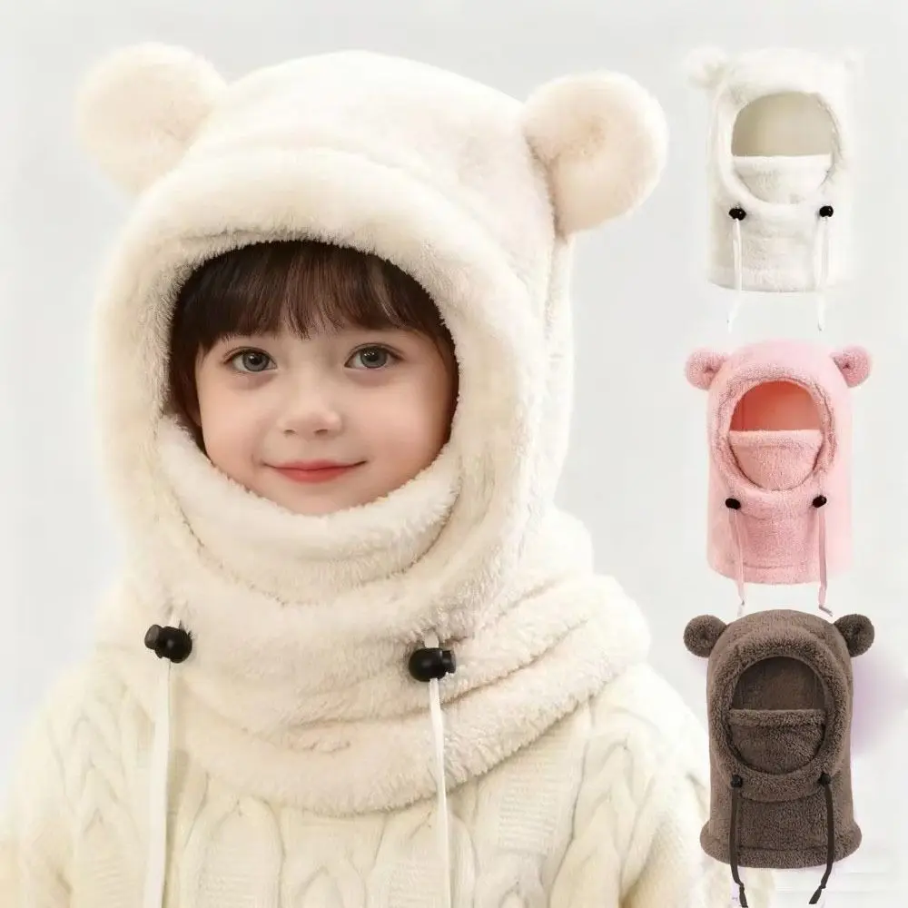 Ear Protection 3 in 1 Winter Helmet Hat Mask Scarf Plush Balaclava Hat Thickened Breathable Integrated Hat Cold Weather