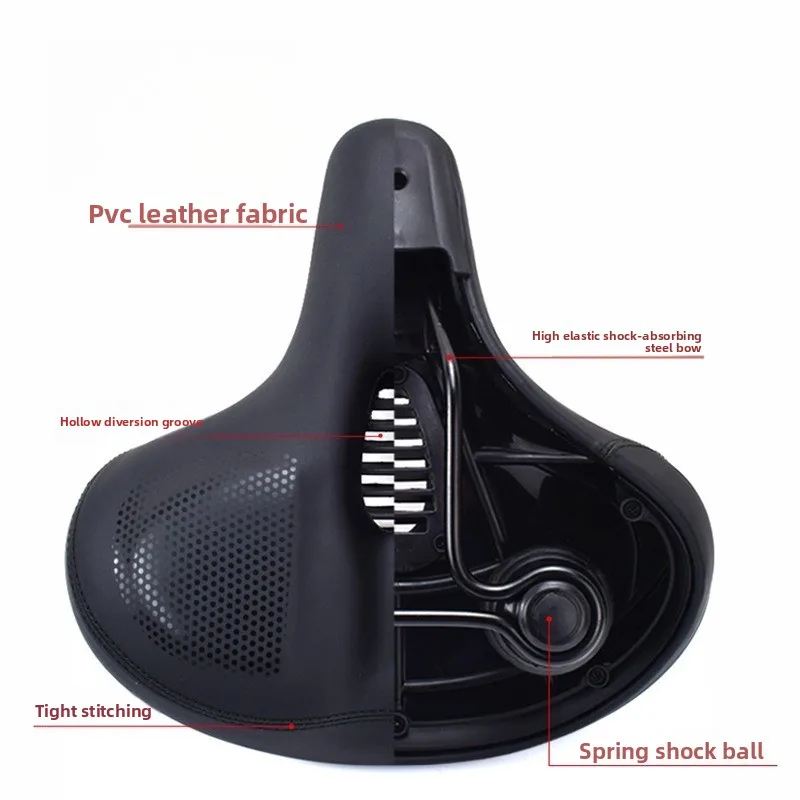 Widened Thickened Bike Saddle Soft High-Elastic Foam Seat Comfort Shockproof Replacement for Electric Mountain Bike
