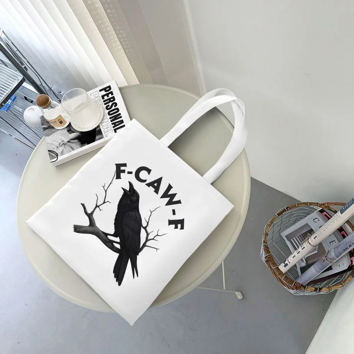 حقيبة يد من القماش F-Caw-F Humor Meme حقائب كتف قابلة لإعادة الاستخدام للجنسين