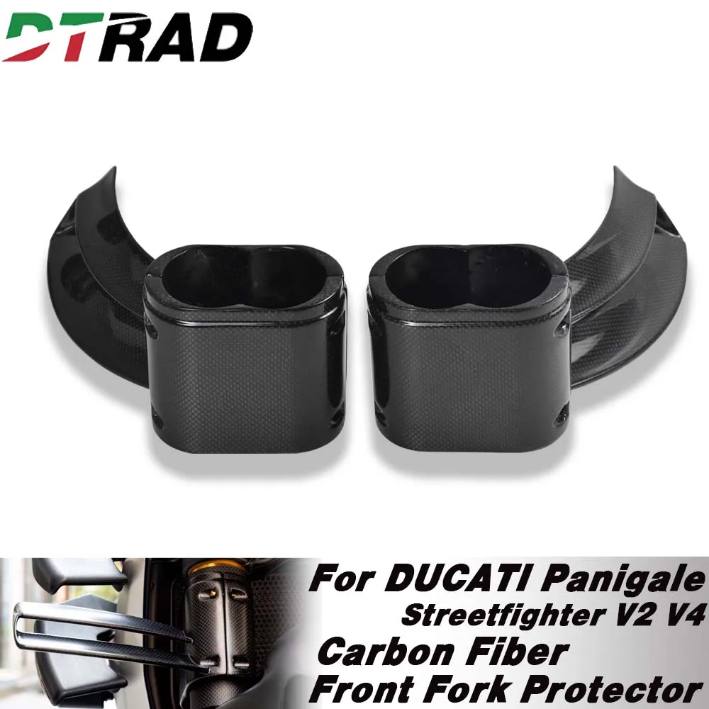 

Front Fork Protector For DUCATI Panigale Streetfighter V2 V4 Carbon Fiber Fork Guard Upper Winglet Deflector Fixed Wing Spoiler