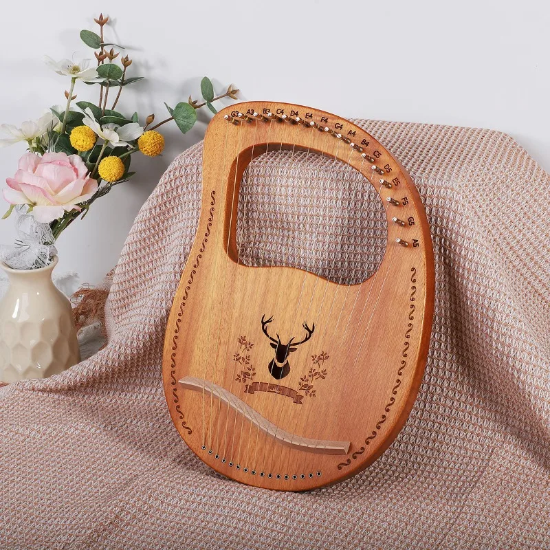 16-String Harp Mahogany Portable Harp Sound Healing Beginners Harps Professional Traditional Stringed Musical Instruments)