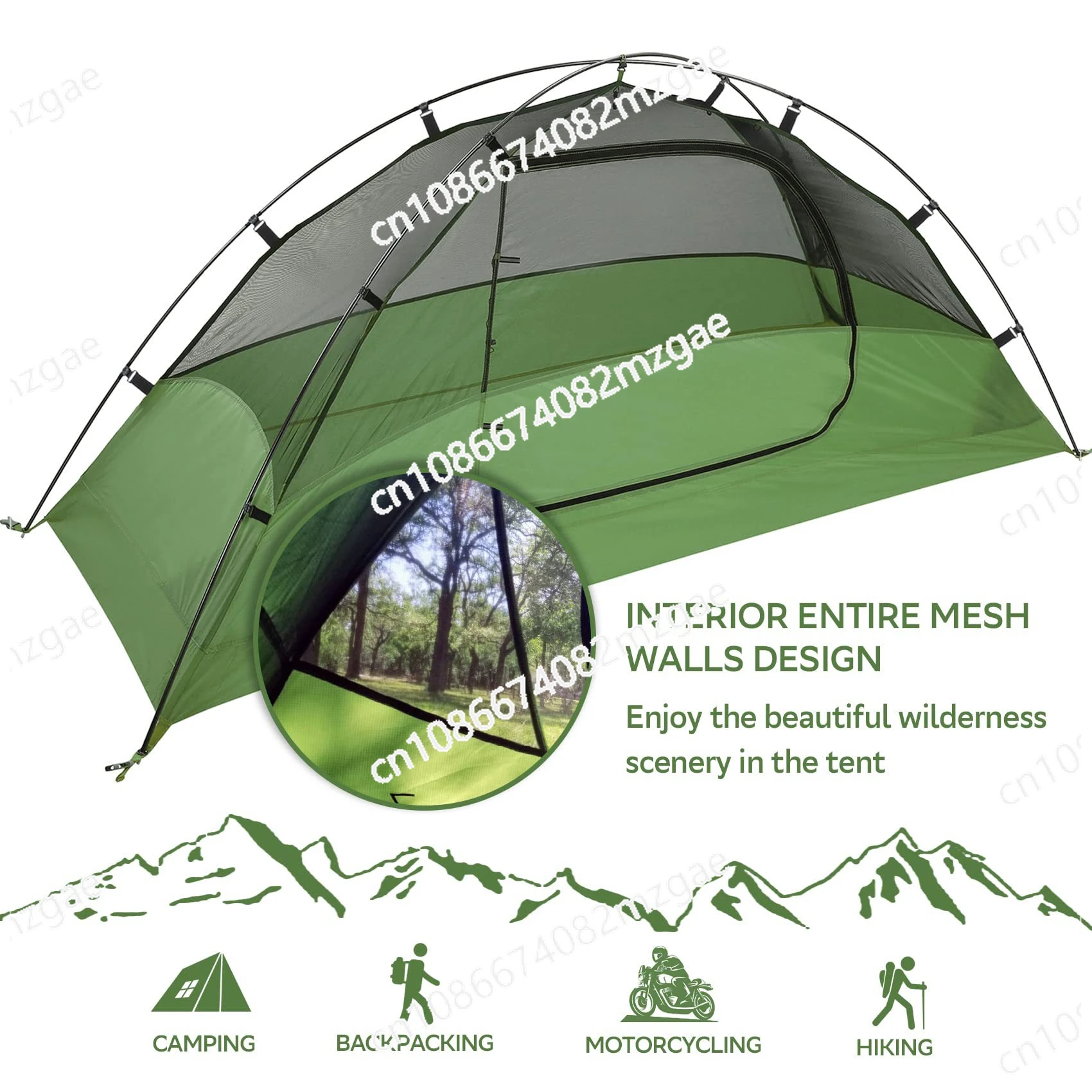 

Ультралегкая высококачественная палатка-рюкзак для 1-2 человек, водонепроницаемая и простая в использовании, идеально подходит для походов и активного отдыха на природе.