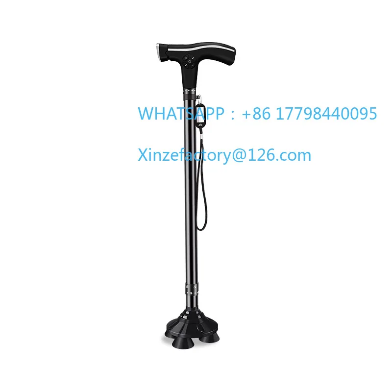 

Настраиваемые интеллектуальные осветительные четырехногие костыли для пожилых людей