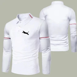 Polo da uomo di marca hddhh abbigliamento sportivo top Casual a maniche lunghe abbigliamento da uomo con stampa di moda