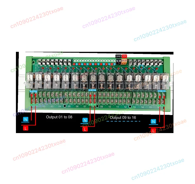 Релейный модуль на DIN-рейку 16А, 16-канальный с кнопками ручного управления, клемма платы KinCony KC868-E16V2