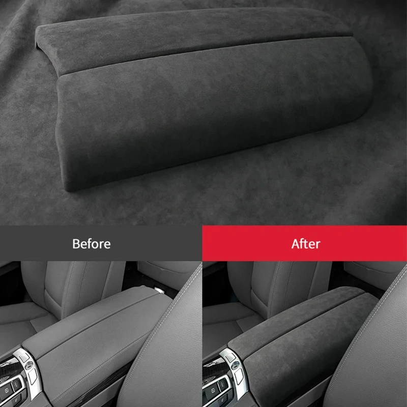 Alcan tara Suede For BMW 7 Series F01 Car Armrest Box Cover Center Console Armrest Protector Pad Interior Decoration Accessories