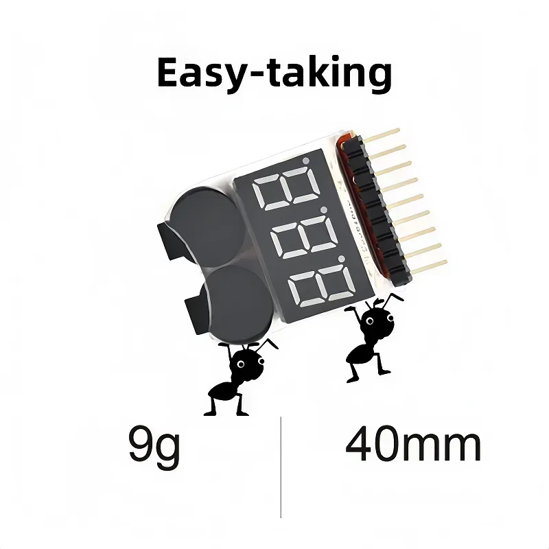 Lithium Battery BB RC Aircraft Low Voltage Alarm Adjustable Electric Display 1-8S Jet Model Lithium Voltage Indicator