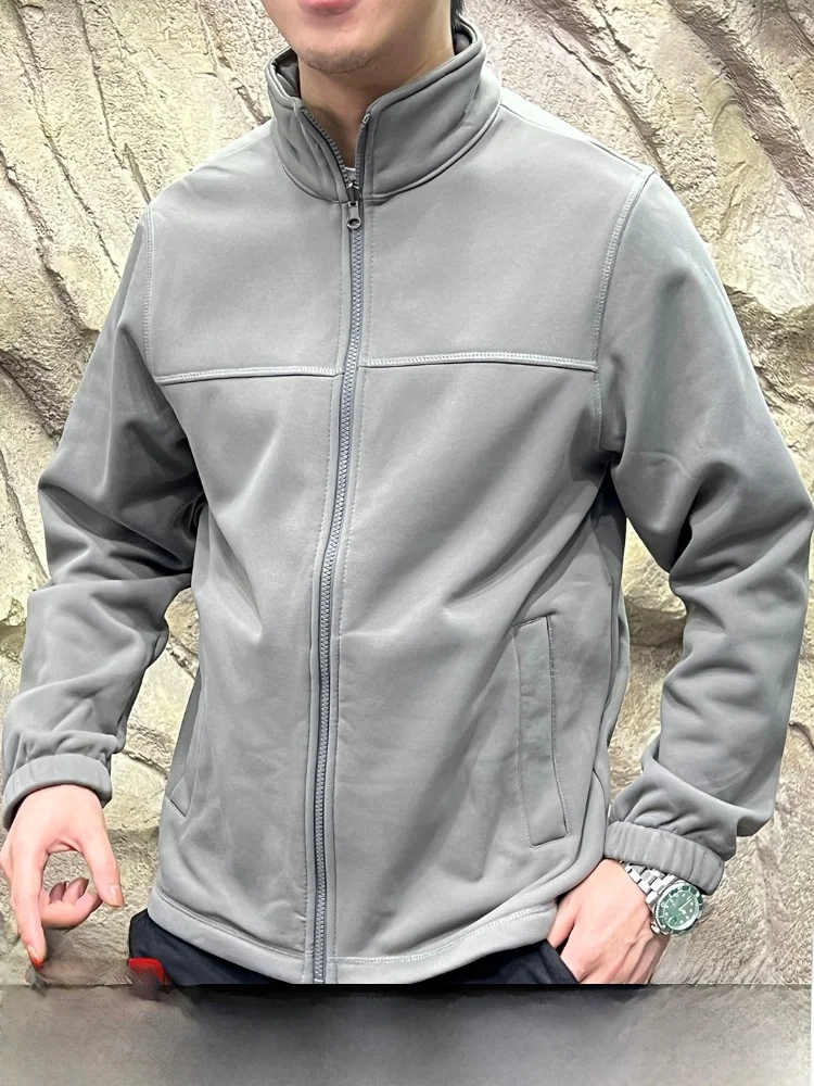 

3D Tailored Cosite Fce Jaet Stand Collar Middle Layer Men's Outerwear Autumn Winter Warm Thiened Long Sve Zipper