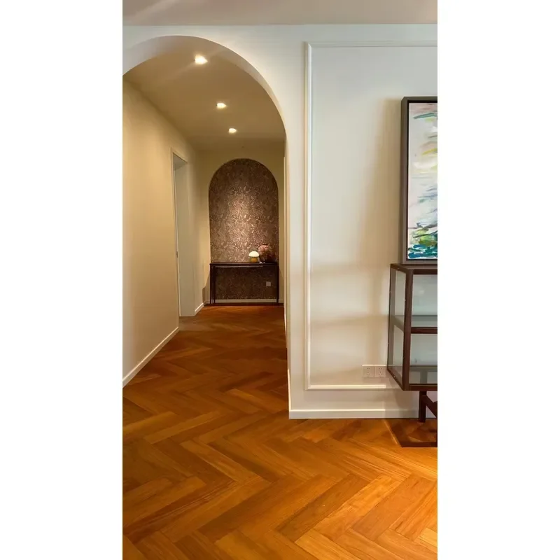 Custom Item, Contact Us Burma Teak the Best Quality Can Use Bathroom Waterproof Herringbone Shape Design Traditional Style