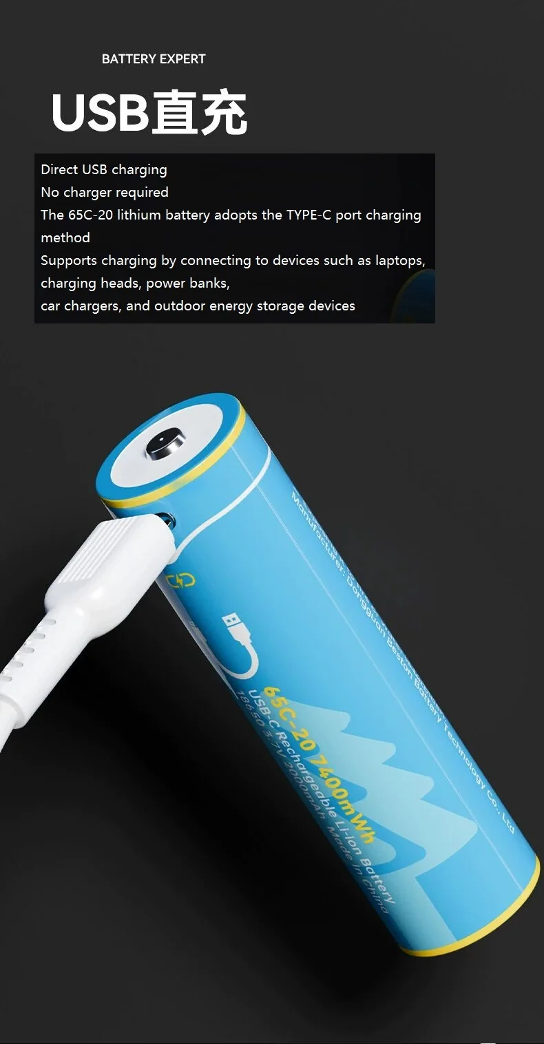 18650 2000mAh 3.7V Li-Ion Rechargeable Battery High Drain 10A Lithium Battery for Electronics