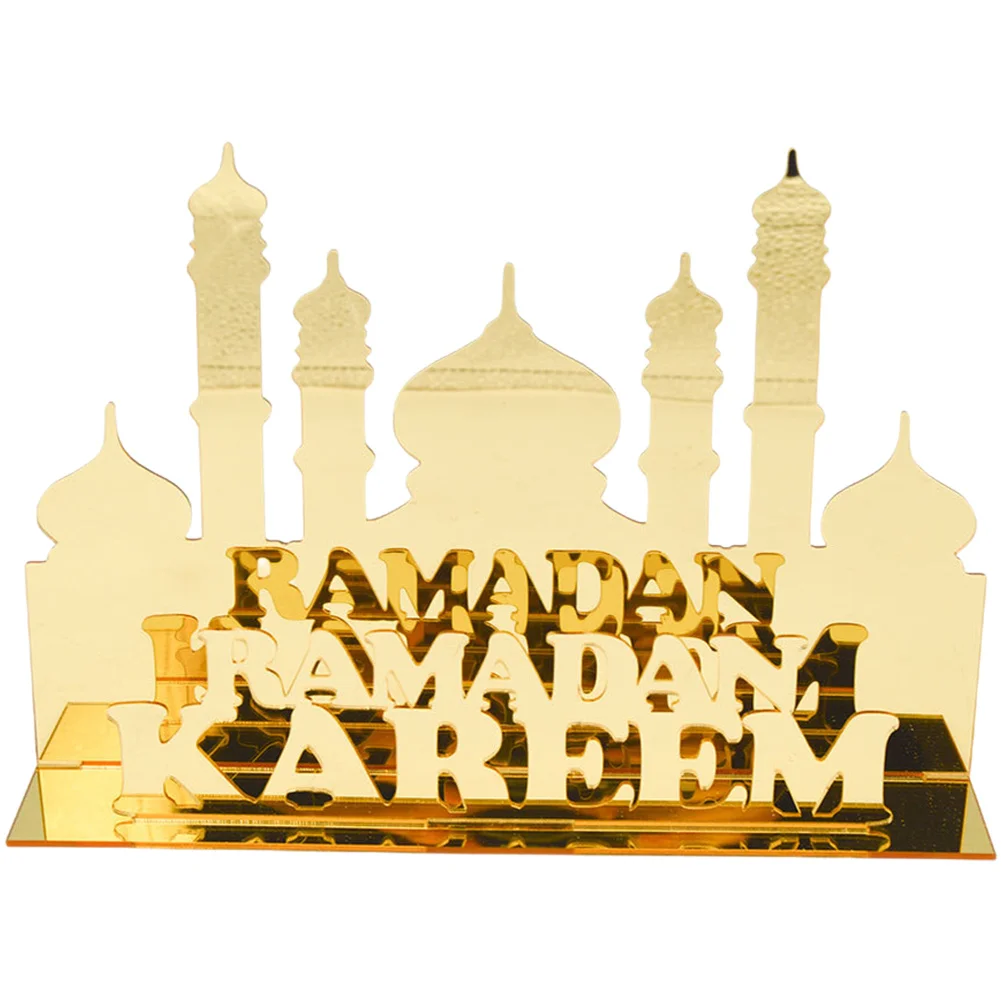 

Acrylic Eid Decoration Hollow Design Desktop Ornament For Home Festival Table Centerpiece Ramadan Gift Desk Ornaments Eid