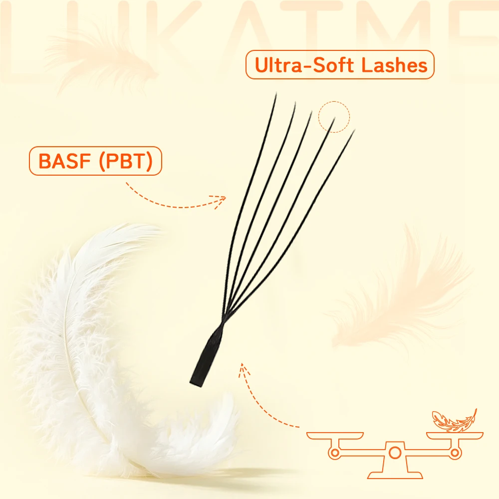 LUKATME U-shaped YY 3D 4D 5D Eyelash Extension Premade Fans Fluffy U Shape Lashes Lightweight Bloom U Style False Eyelashes