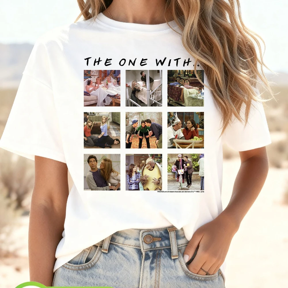 Women's Friends TV Show Iconic Characters T-Shirt Central Perk Gang Friends Print Rachel Ross Joey Chandler Phoebe Casual Top
